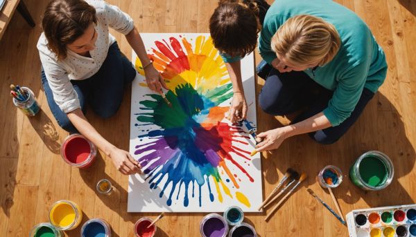 Créez des souvenirs inoubliables avec un tableau empreinte main famille